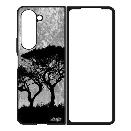 Coque En Silicone Samsung Z Fold 5 Arbres Portable Zen Cover Paysage Gris De Protection Telephone Savane 4g Feuilles Ecologie Galaxy