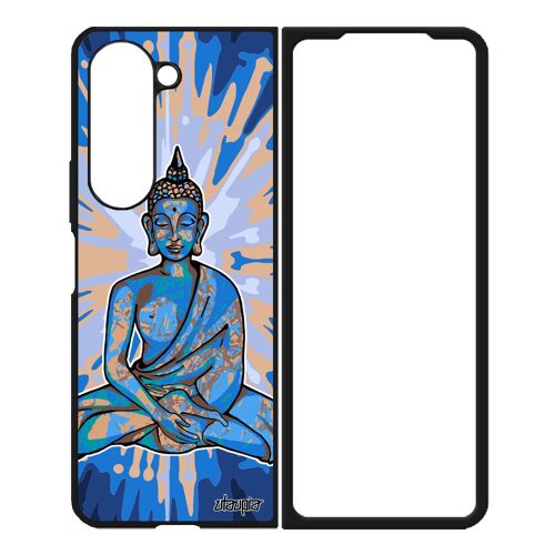 Coque Bouddha Samsung Galaxy Z Fold 5 Silicone Etui Nepal Telephone Soleil Bleu De Protection Unique Femme 4g Zen Graphique Chinois
