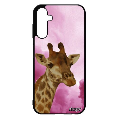 Coque Samsung Galaxy A25 5g En Silicone Girafe Rose Animaux Gel Motif Savane Etui Ciel Design Afrique Nuage De Protection Animal