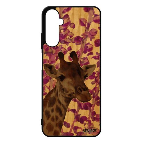 Coque Silicone A05s En Bois Girafe Personnalisé Afrique Rose Tacheté Design Nature Noir Plante Motif Telephone Animal Samsung Galaxy