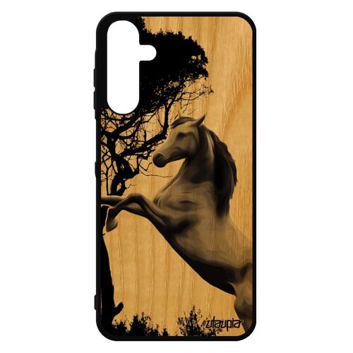 Coque Cheval De Protection Galaxy A15 4g 5g Bois Silicone Animaux Poney Telephone Equitation Poulain Pas Cher Smartphone Gel Samsung