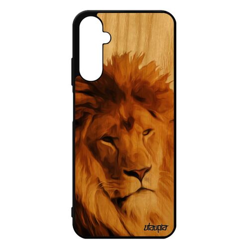 Coque Bois Naturel Lion Pour Samsung Galaxy A05s Silicone Felin 4g Design Lionne Case Animal Nature Animaux Beige Portable Peinture