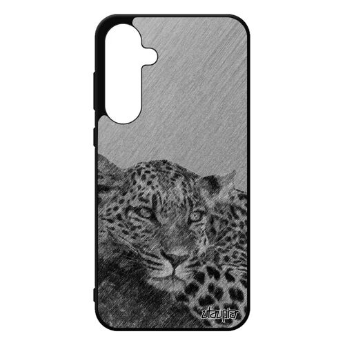 Coque Pour Samsung A55 5g Silicone Leopard Guepard Jaguar Animaux Telephone Animal Gris Effet Fauve Dessin Predateur Felin De Galaxy