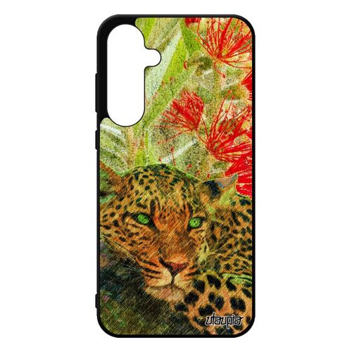 Coque Leopard Guepard Jaguar Pour Samsung A55 5g Silicone Sauvage Nature Dessin Animaux Design Afrique Fauve Vert Housse 4g Galaxy