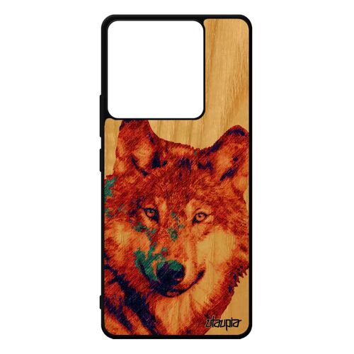 Coque Redmi Note 13 Pro 5g En Bois Silicone Loup Animal Case Animaux Rouge Bête Sauvage Louve Predateur Jolie 4g Design De Xiaomi