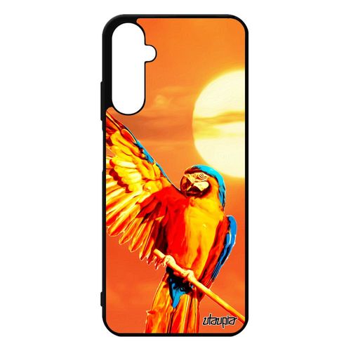 Coque Samsung Galaxy A05s Silicone Perroquet Ciel Telephone Case Orange Animaux Mobile Perruche Design Gel Animal De Made In France