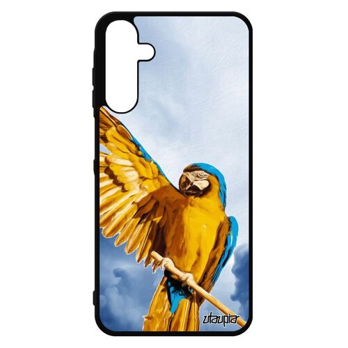 Coque Telephone Samsung A15 4g 5g Silicone Perroquet Oiseau Etui Personnalisé Perruche Ciel Animal Tropical Noir Cover Nuage Galaxy