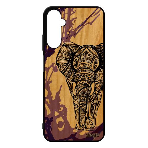 Coque Pour Samsung A05s Bois Silicone Elephant Animal Tribal Telephone Sagesse Azteque Fantaisie Portable Antichoc Dessin De Galaxy