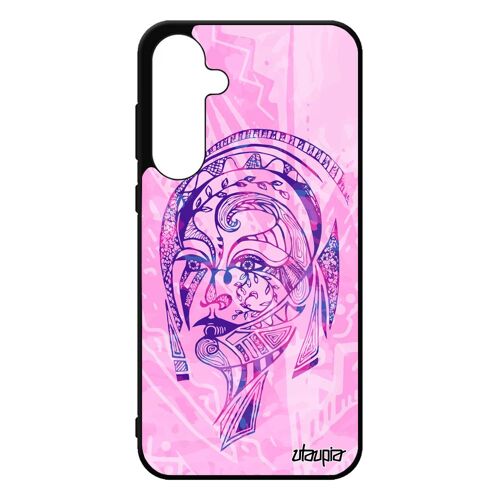 Coque Samsung A55 5g Silicone Femme Ethnique Fee Portrait Pastel Tribal Couleur Multicolore Housse Plume Case Mobile Florale Galaxy