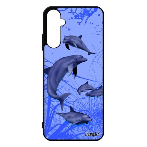 Coque Pour Samsung A05s Silicone Dauphin Noir Smartphone Pas Cher Marsouin Aluminium Mer. Animaux Ocean Algue Design Animal Galaxy