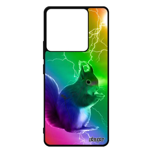 Coque Xiaomi Redmi Note 13 Pro 5g Silicone Ecureuil Noir Animaux Vert Mignon Design Multicolore Caoutchouc 4g Arc En Ciel Animal Alu