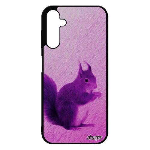 Coque Pour Samsung Galaxy A25 5g Silicone Ecureuil Foret Rigide Mignon Solide Texture Telephone Antichoc Design Rose Jolie Animaux