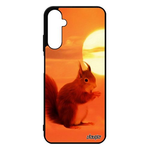 Coque Pour Samsung Galaxy A05s Silicone Ecureuil Roux Etui Animaux Foret De Protection Mignon Cover Orange Ciel Petit 4g Telephone