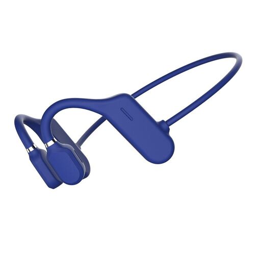Casque sans fil Bluetooth de sport à conduction osseuse 6D Mains libres Conduite Neckband IPX6 écouteur étanche avec micro,Blue