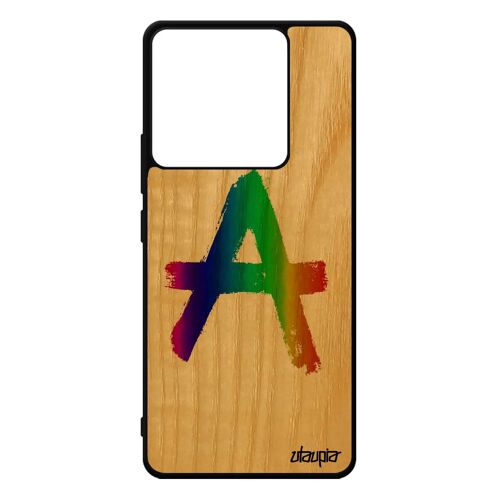 Coque Silicone Xiaomi Redmi Note 13 Pro 5g Bois Veritable Anarchie Gel Case Metal Telephone Tague Graff Design Peinture Personnalisé