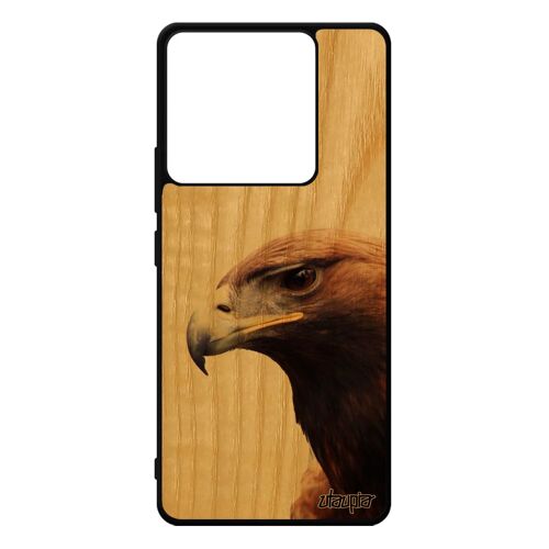 Coque Silicone Pour Xiaomi Redmi Note 13 Pro 5g Bois Aigle Jolie Rapace Design Noir Personnalisé Royal Nature Animaux Made In France