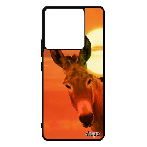 Coque Xiaomi Redmi Note 13 Pro 5g En Silicone Ane Mobile Bourrique Mule Orange Couché De Soleil Telephone Anesse Design Tetu Animaux
