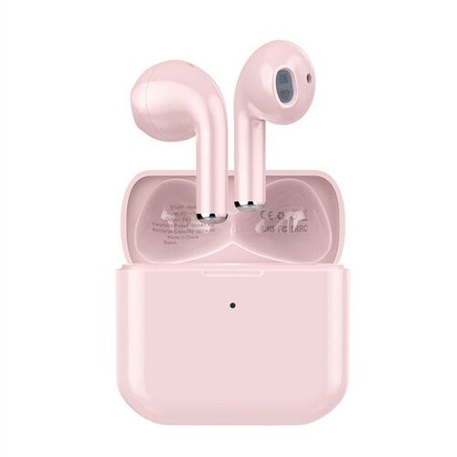 TWS Casque Bluetooth BT5.0 Casque sans fil Longue durée de vie HiFi stéréo Basse puissante écouteur à faible latence avec micro,Rose