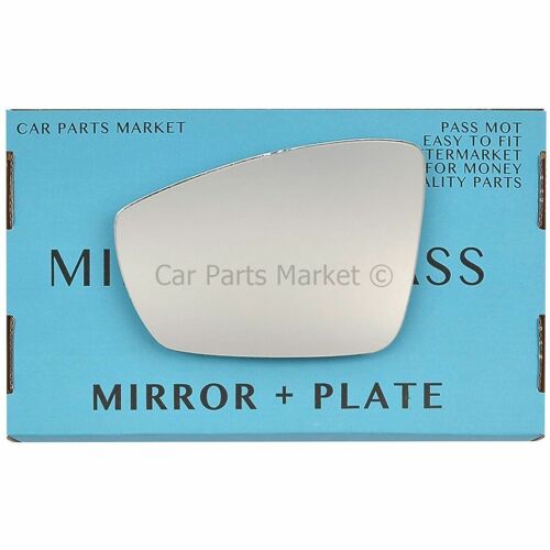 Für Volkswagen Polo 2009-2017 Linke Beifahrerseite Flache Außenspiegelglas + Platte