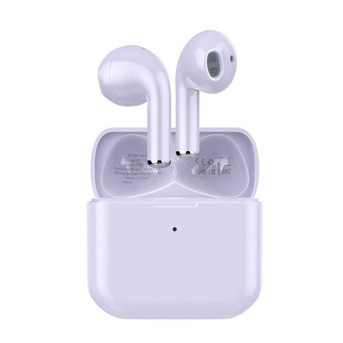 TWS Casque Bluetooth BT5.0 Casque sans fil Longue durée de vie HiFi stéréo Basse puissante écouteur à faible latence avec micro, Violet