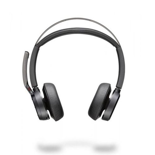 Casque Sans Fil Poly Voyager Focus 2 - (Stéréo - Bluetooth - Adaptateur USB-C/A - Socle de charge) Noir