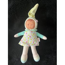 Poupée Chiffon Fille Robe Fruits Jaune Vert Pastel Corolle 26 Cm