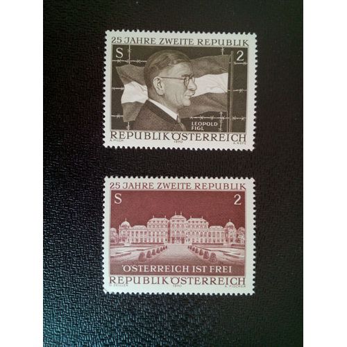 Timbre Autriche Yt 1152 - 1153 Séries: Seconde République Autrichienne 1970 ( 120812 )