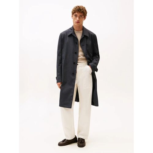 Trench-Coat Rembourré À Motif Pied-De-Poule Microfancy Tech Fabric/Blue - 52