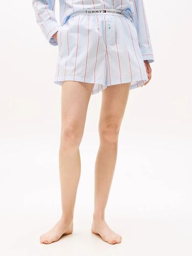 Short De Pyjama En Popeline À Logo Poplin Short/Block Stripe Sweet Blue - S