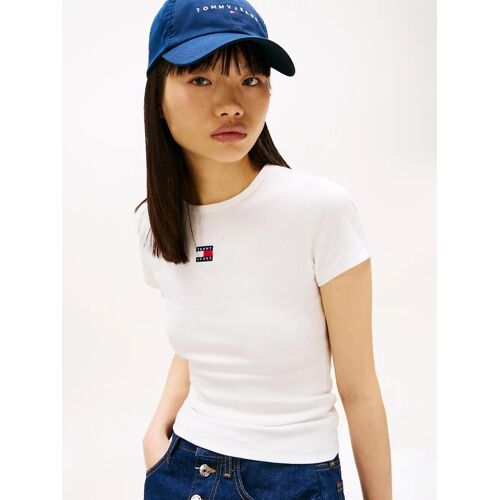 T-Shirt Ajusté Tommy Badge Côtelé Tjw Slim Badge Rib Tee/Ecru - Xs