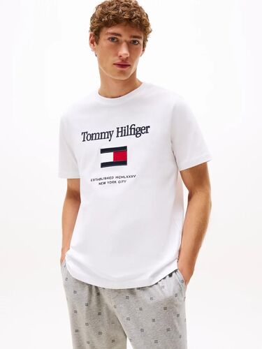 T-Shirt En Jersey À Drapeau Hilfiger Tommy Embro Flag Tee/White - Xxl