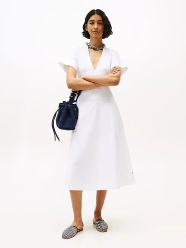 Robe Chemise Moulante Midi The Runway Collection Long Shirt Dress Fitted/Optic White - 38