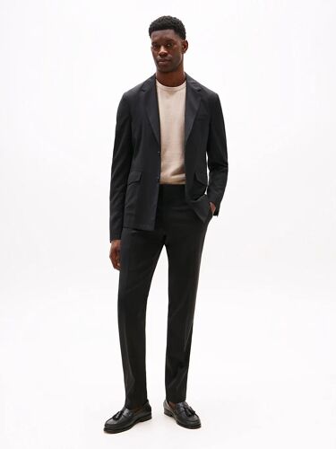 Pantalon En Sergé De Pure Laine À Pinces Pure Wool Twill Fabric/Black - 54