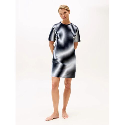 Chemise De Nuit T-Shirt Décontractée À Rayures Stripe Ss T-Shirt Dress/Breton Small Dark Night Navy - S