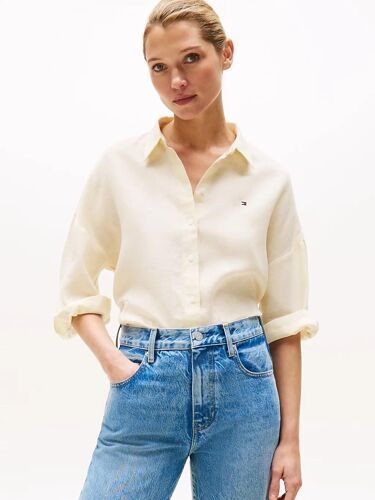 Blouse Décontractée En Pur Lin Ess Linen Loose 3-4 Sleeve Shirt/Classic Ithaca/ Lemon Zest - 32