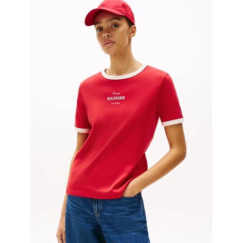 T-Shirt À Bords Contrastés Et Logo Reg Monotype Stripe C-Nk Ss/Red - M
