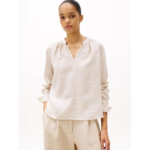 Blouse En Lin Coupe Décontractée Ess Linen V-Neck Blouse/Classic Ithaca/ Sandalwood - 36