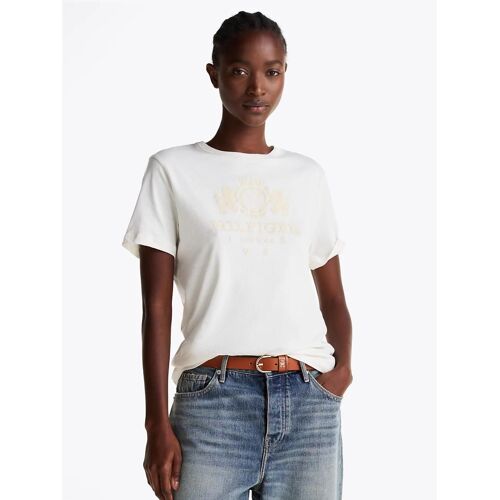 T-Shirt Col Ras-Du-Cou À Bords Contrastés Reg Varsity Crest C-Nk Ss/Off White - Xs