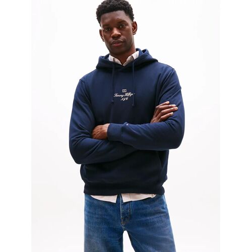Sweat À Capuche À Drapeau Contouré Et Logo Outline Flag Script Hoodie/Navy Blue - Xs