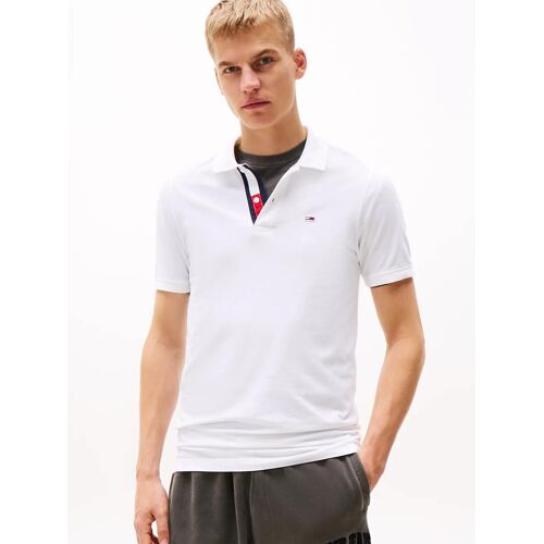 Polo Ajusté En Pur Coton Tjm Slim Placket Polo/White - Xxl
