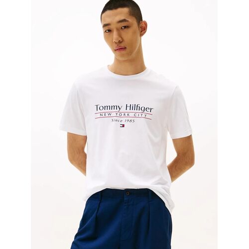 T-Shirt À Col Ras-Du-Cou Et Logo Hilfiger Center Stack Tee/White - Xxl