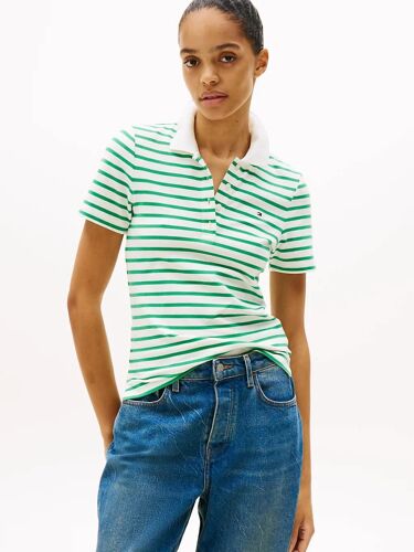 Polo Ajusté 1985 Collection 1985 Slim Pique Polo Ss/Ecru/Radiant Green Stp - M