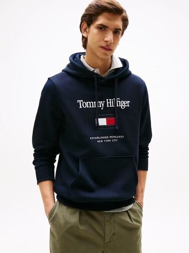 Sweat À Capuche En Molleton Flex À Drapeau Tommy Embro Flag Hoodie/Navy Blue - Xxl