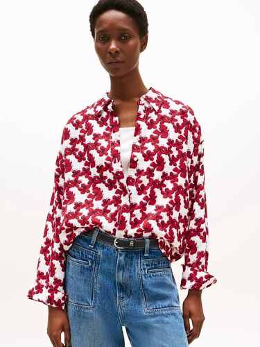 Chemise Décontractée Texturée Textured Easy Shirt/Hibiscus Lines Med Red - 34