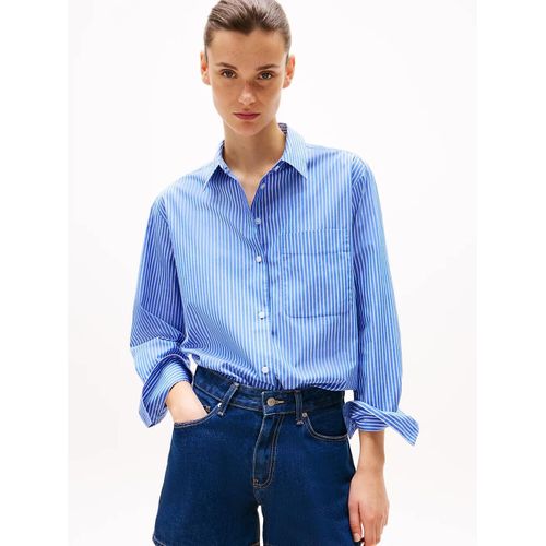 Chemise Oversize À Rayures Ess Poplin Easy Fit Shirt/Blue Stp - 44