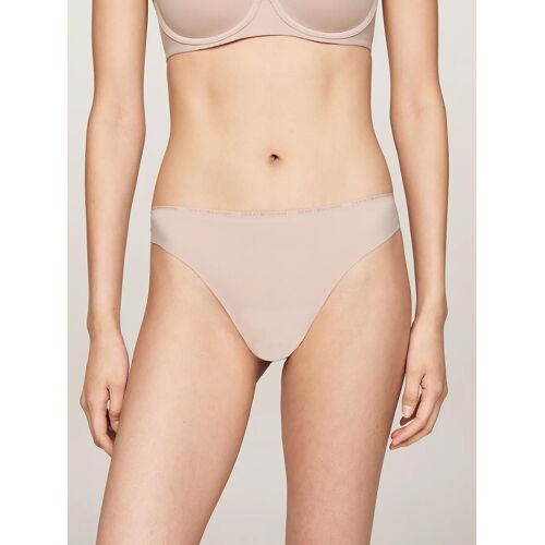 String Sans Couture À Ceinture Motif Logo Thong/Balanced Beige - Xs