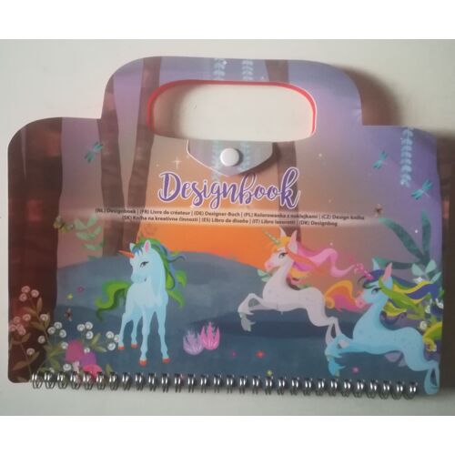 Carnet Créatif Designbook Forme Sac Thème Licornes Et Lama