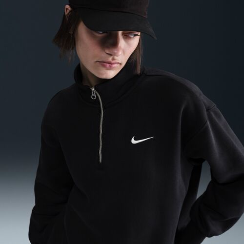 Sweat Oversize Long À 1/4 De Zip Nike Sportswear Phoenix Fleece Pour Femme - Noir - S (Fr 38-40)