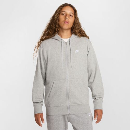 Sweat À Capuche Et Zip En Molleton Nike Club Pour Homme - Gris - Xl