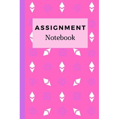 Assignment Notebook: Simple, Easy-To-Use Homework Notes - 2 Assignments Per Page, Pink Crypto, 6x9 100pp